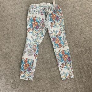 Floral print skinny jeans